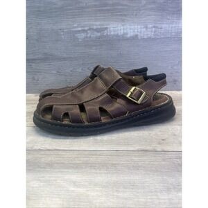Earth Shoe Sandals Brown Leather Fisherman Sandals Strap Buckle Sz 13 Summer